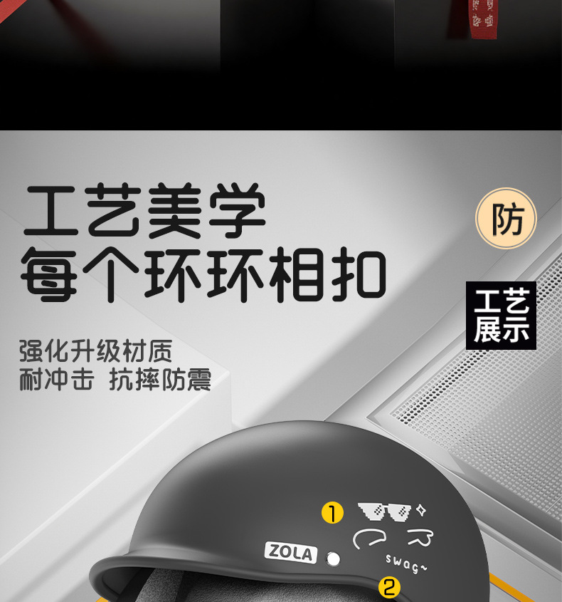Electric Motorcycle Helmet, Sunscreen Half Helmet, Universal for All Seasons
