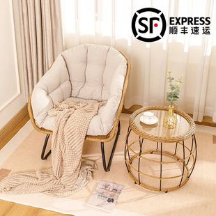 Balcony Small Table and Chair Rattan Chair Three-piece Combination Leisure Tea Table and Chair Courtyard Rattan Chair Outdoor Rattan Outdoor Outdoor Chair New Style