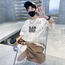 男童夏装套装2025新款儿童装夏季薄款中大童运动夏款男孩酷帅气潮