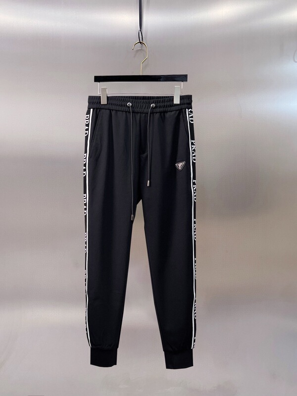 1.1 Correct Version 2024 Autumn/Winter New Couple Pujia Pra Triangle Logo Letter Tape Casual Long Pants Sweatpants 1.1 Correct Version 2024 Autumn/Winter New Couple Pujia Pra Triangle Logo Letter Tape Casual Long Pants Sweatpants