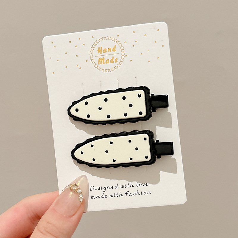 Coreana lateral frange clip de cabello de la frente de mujer sensación avanzada 2025 nuevo toque de dopamina clip de boca de pato