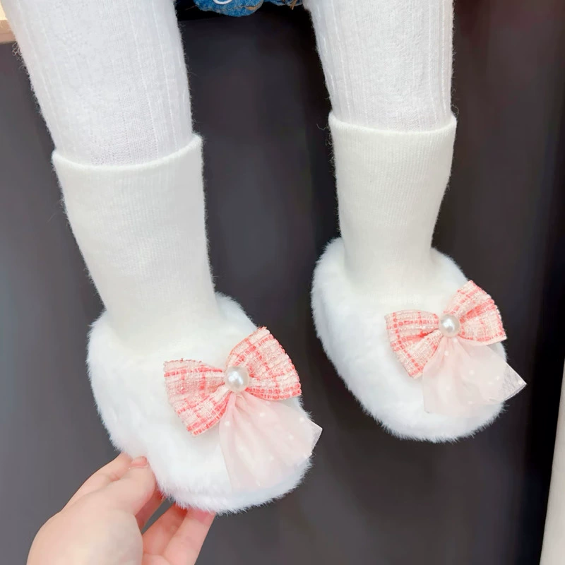 Зимняя детская обувь с бархатом и утолщением перед шагом