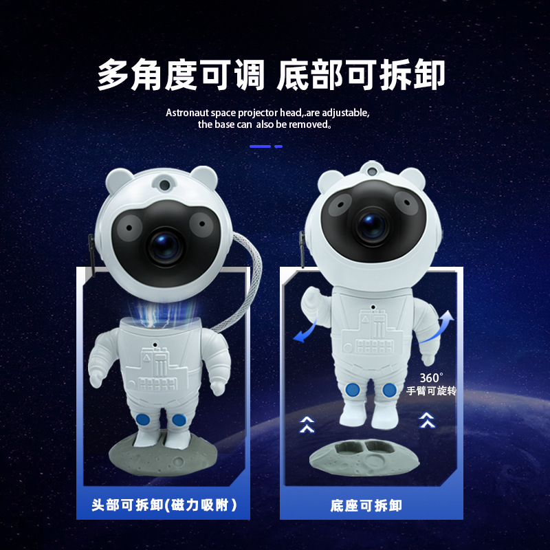 新しい 2024 ミニ宇宙飛行士プロジェクターランプファンタジーナイトライト装飾品宇宙飛行士屋内雰囲気ライト|undefined