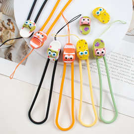 定制新款可爱卡通迷你拖鞋手机挂绳防摔硅胶手腕绳U盘钥匙扣手绳