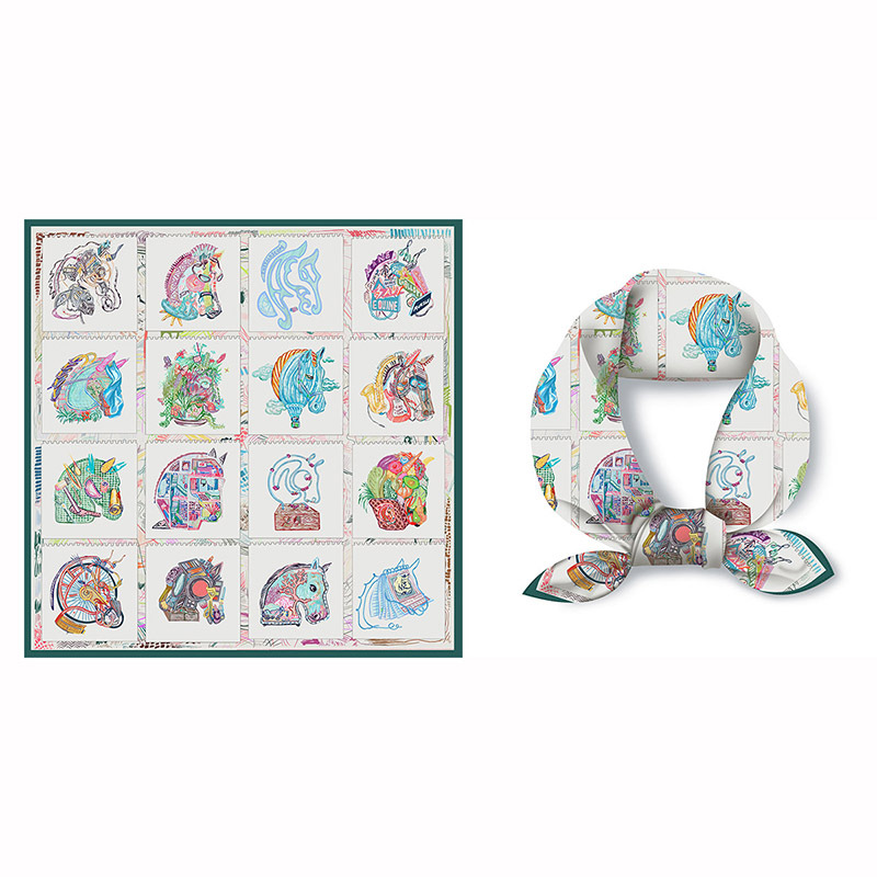 53cm bufandas mujeres moda verano Joker decorativo Cuello pequeño bufanda de pelo con bufanda delgada