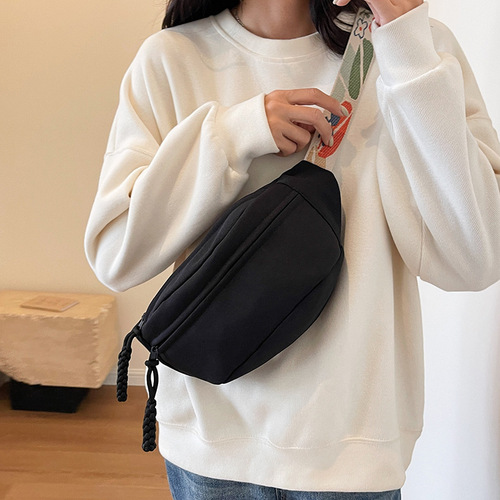 Cotton Canvas Bag for Women 2024 New Style Crossbody Bag Casual Sports Commute Single Shoulder Bag Waist Bag Large Capacity High Fashion