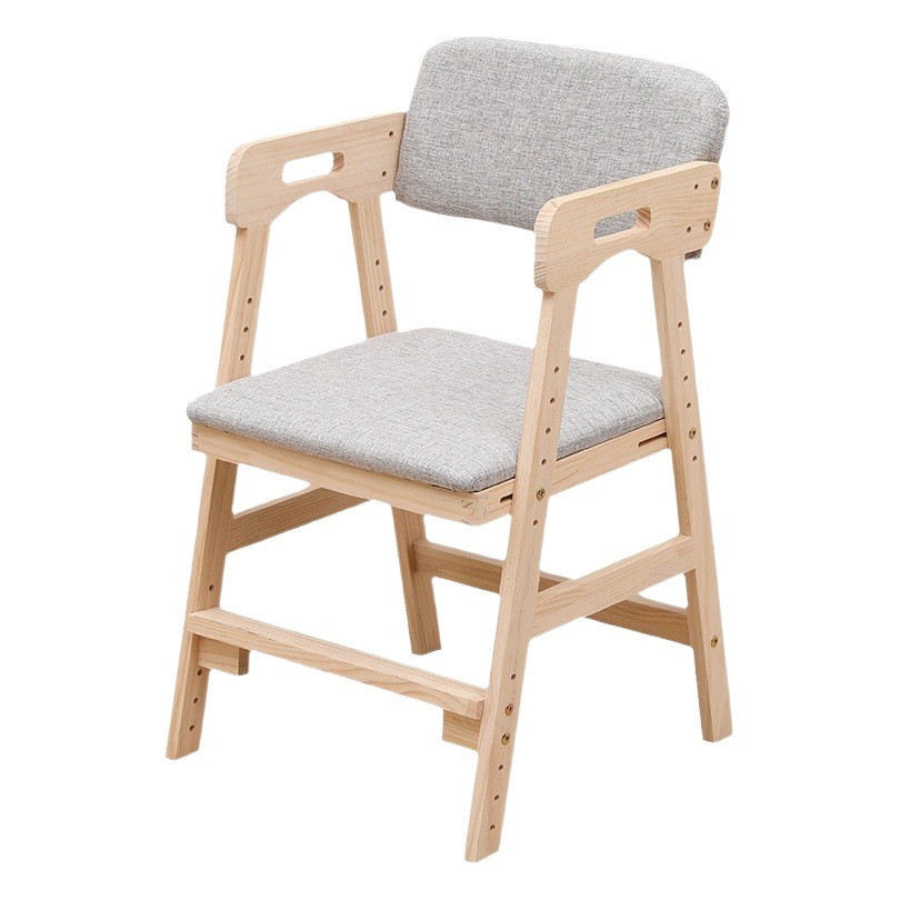 Children's solid wood desk chair study chair adjustable multifunctional backrest adjustable writing chair home baby dining chair