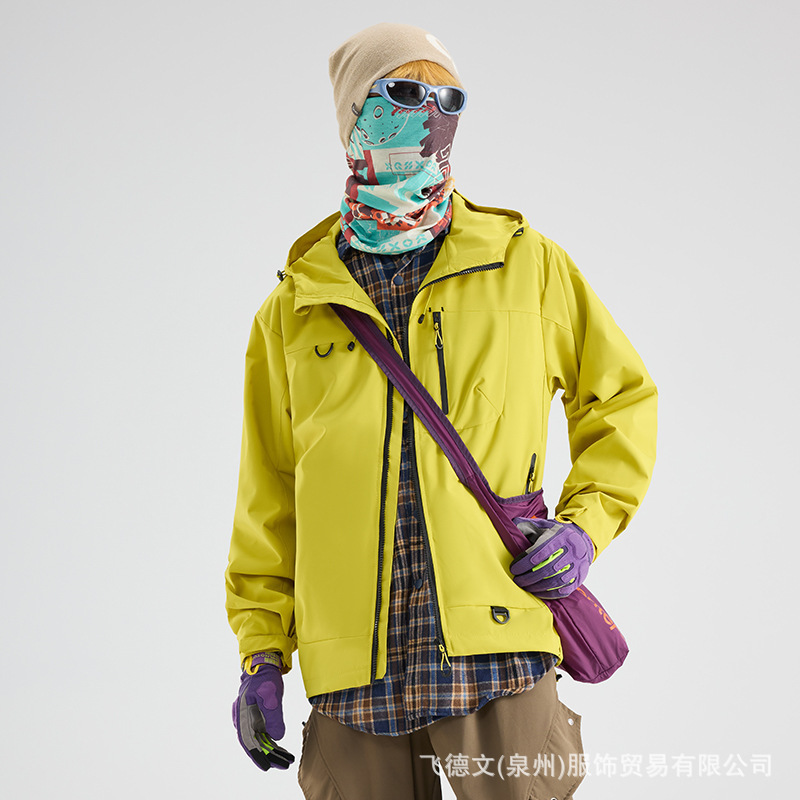 户外运动夹克外套男女同款山野纯色宽松百搭登山服城市通勤上衣|undefined