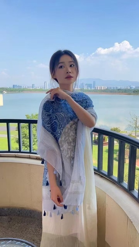 云南青海旅游丝巾夏季高级感女式中长外披复古民族风防晒盘扣披肩|undefined