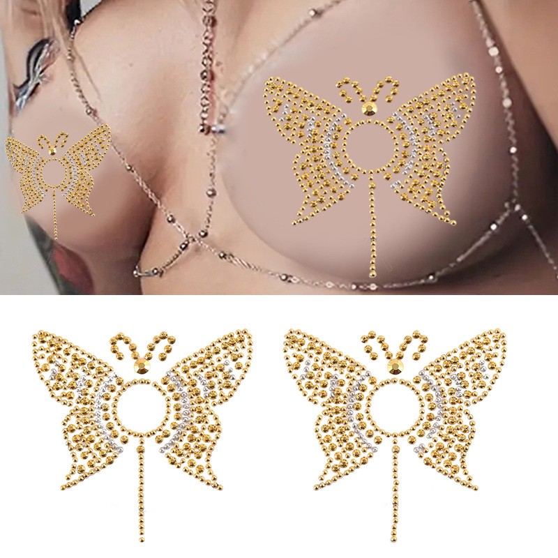 Venta caliente pegatinas de pecho sexy bikini pegatinas de pecho equipo de carnaval transfronterizo decoraciones navideñas damas Chest patch