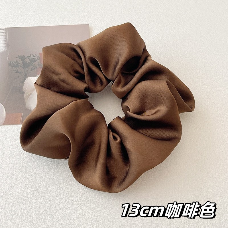 Moda coreana de color sólido lujoso satén anillo de cabello de intestino 13cm de alta elasticidad de seda simulada correa de cabello para mujeres image 9