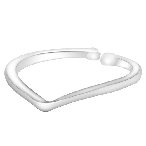 925 sterling silver ring simple V-shaped ring for women tail ring open ring adjustable accessories