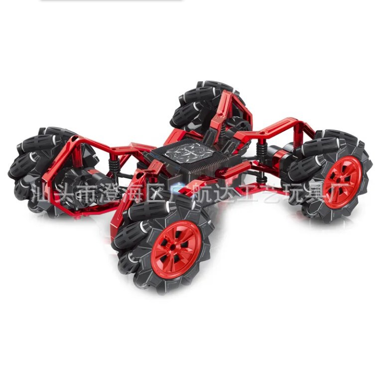 Cross-border new alloy skeleton spider remote control stunt car drives 360-degree rotating drift horizontal side remote control car