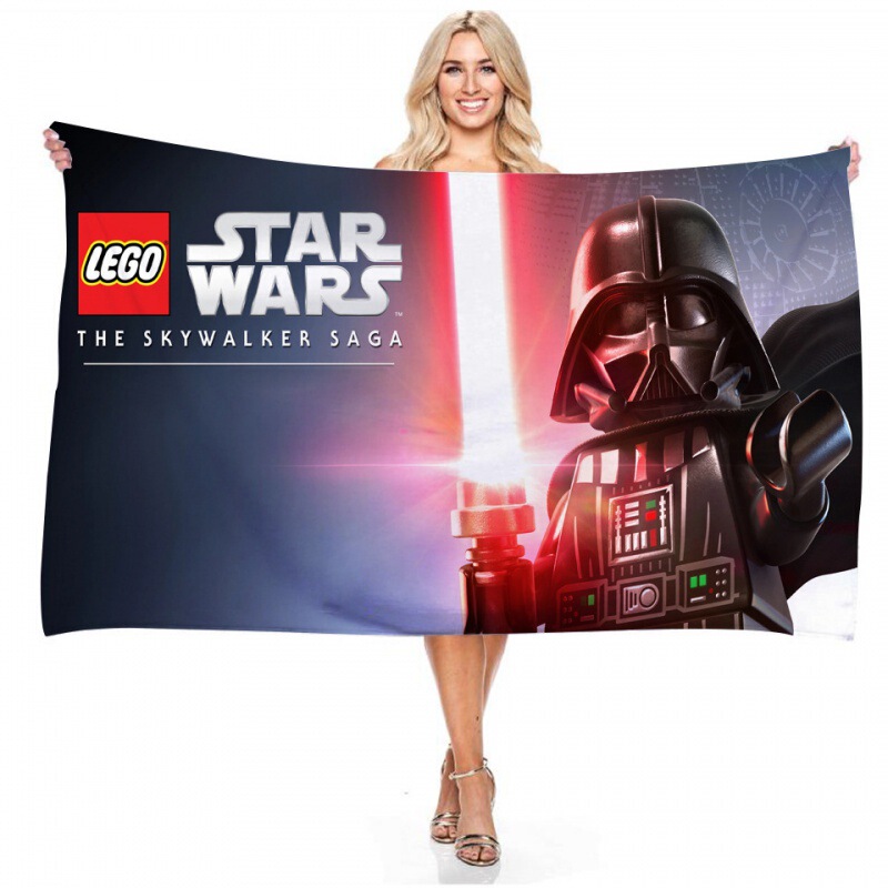 Cross-border direct supply Star Wars series digital printing rectangular bath towel beach towel microfiber