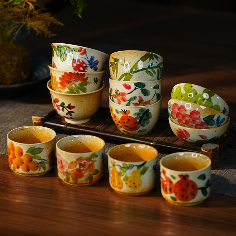 Jingdezhen Hand-Painted Tea Cup Ceramic Guest Pu'Er Cup Single Cup Zen Master Cup Pressed Hand Cup Teapot Jingdezhen Ceramics