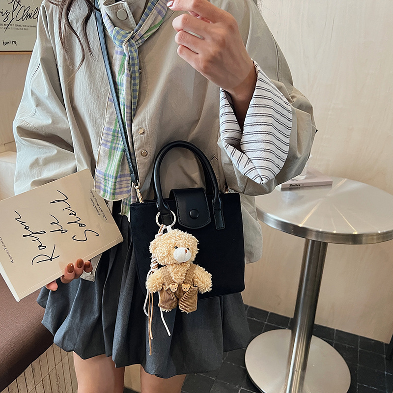 秋冬复古磨砂小包包女2025新款时尚麂皮绒手拎水桶包百搭斜挎包潮|undefined