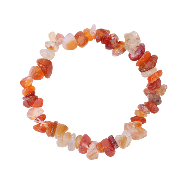 Organic red purple agate crystal bracelet natural stone handmade