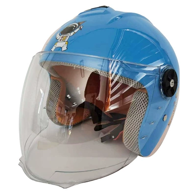 girls motorcycle safety helmet, Motosiklet kaskı (dəbilqə) - childrens-dbk-blue-protective-cap-cross-border-model