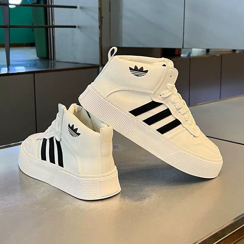 Суперпопулярные мужские кроссовки с тремя полосками, высокие, весна 2025, новые универсальные спортивные повседневные туфли на мягкой подошве, модная мужская обувь