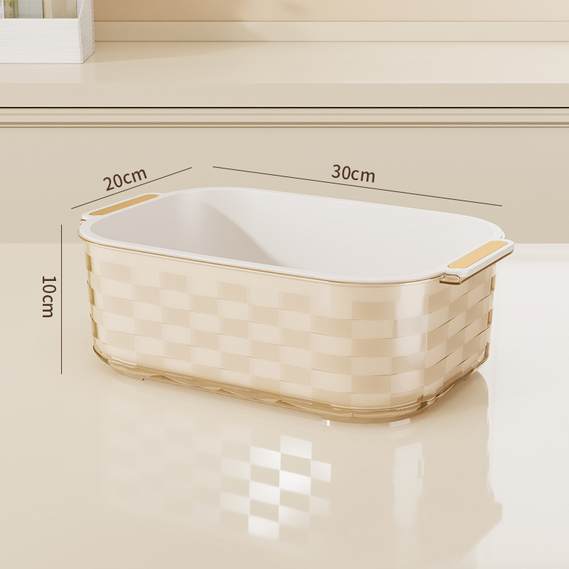 투명한 다크 브라운 직사각형 스몰 사이즈