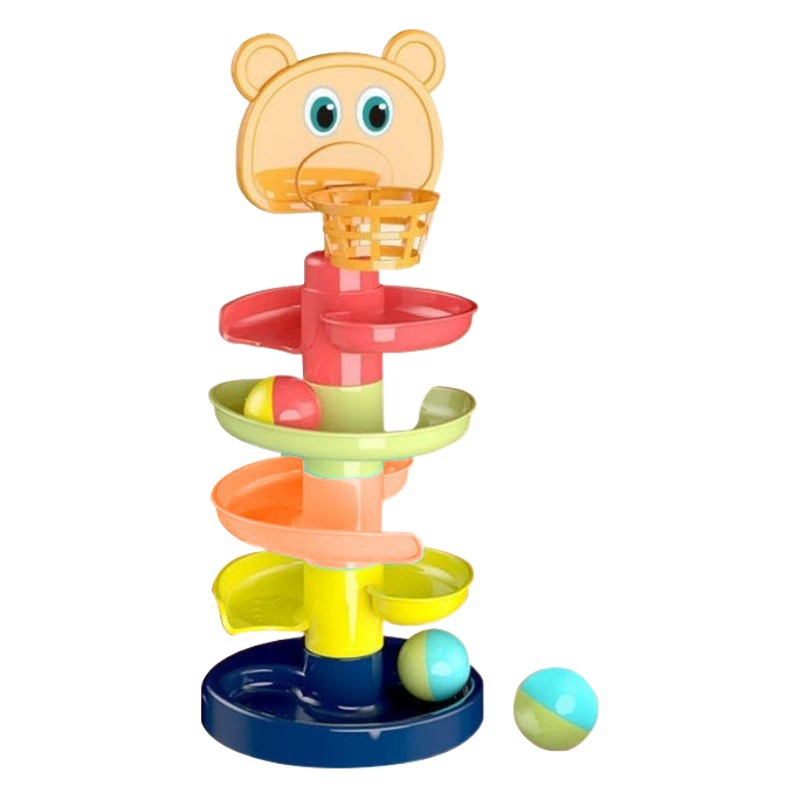 Переходный трек стреляет дети головоломки радужная стреляющая башня сложенные игрушки детское сложение роликовых шариков через границу