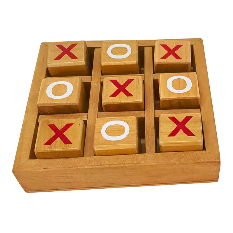 Interactive Wooden Tic-Tac-Toe Cross-Border Wholesale Tabletop Game Double Toy Children's Logical Thinking Training
