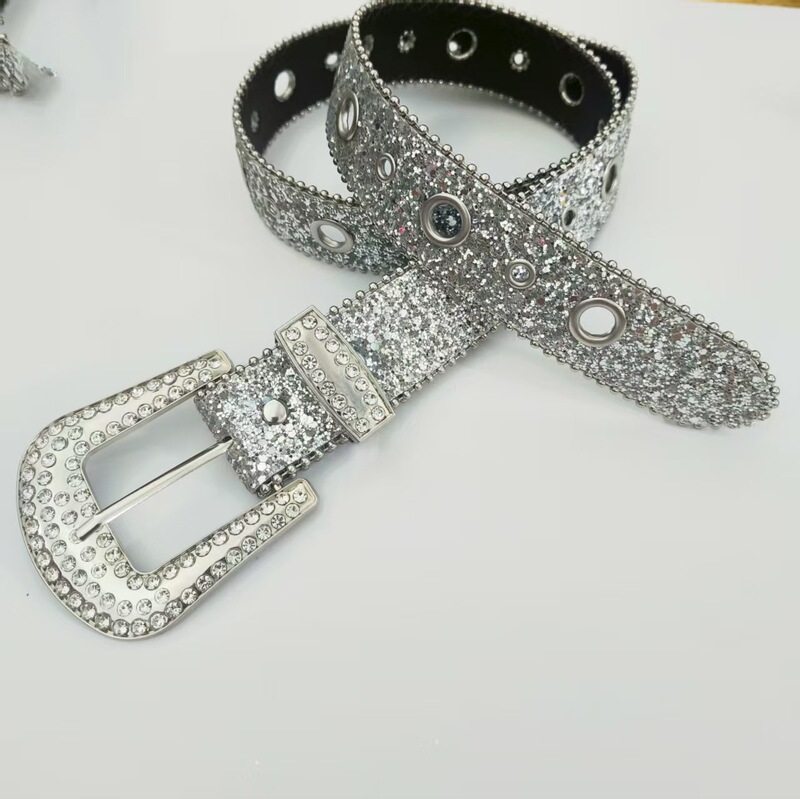 Fashion Punk Subculture Diamond Belt Women's Millennium Y2K Sweet Cool Sexy Belt American Style Belt with Jeans