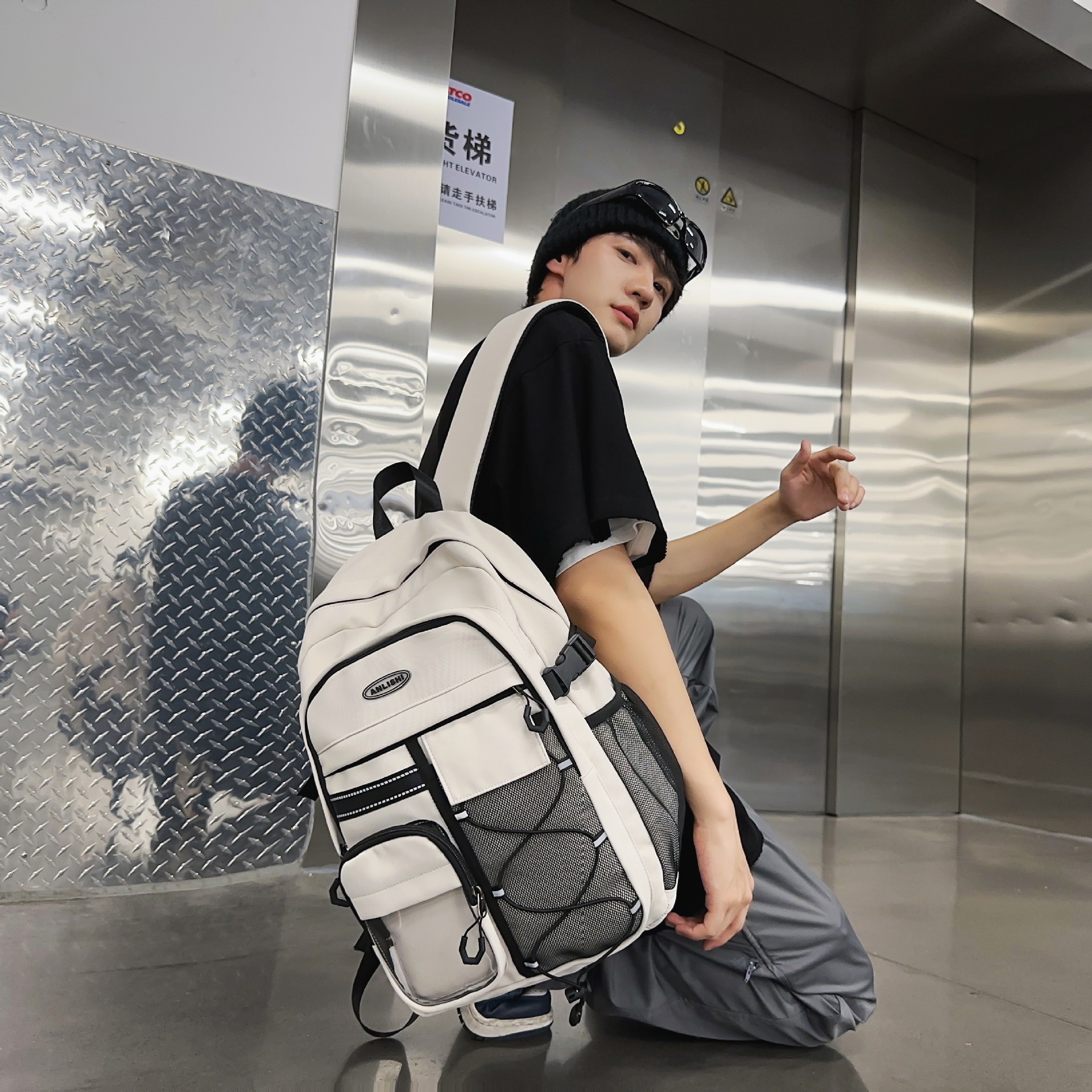 Mochila de trabajo retro coreana para estudiantes universitarios