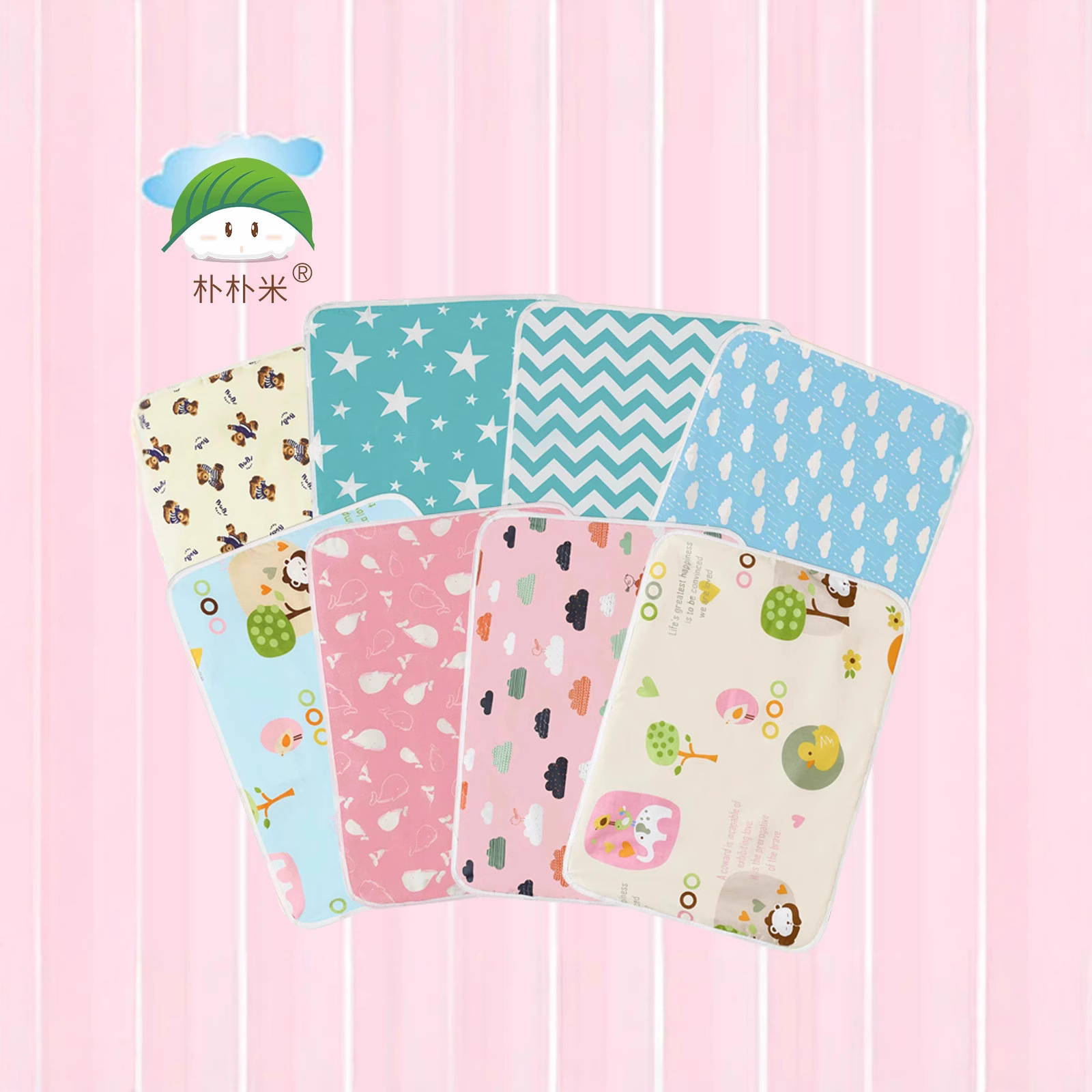 60*75cm Newborn Cotton Cartoon Waterproof Breathable Washable Diaper Pad Baby Mattress Pet Pad Wholesale Large Size