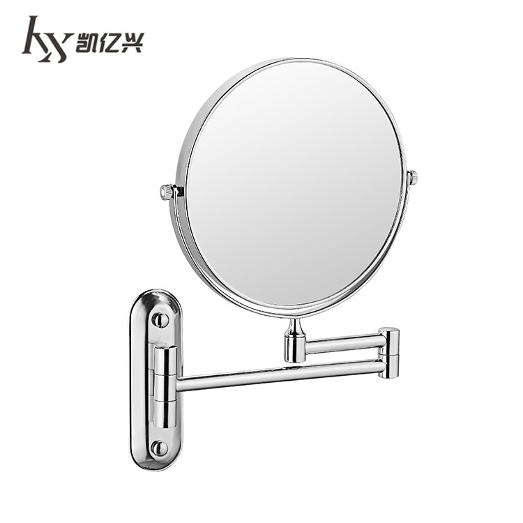 Retractable Folding Double-Sided Cosmetic Mirror Wall Hanging Hotel Bathroom Self-Adhesive Toilet Wall Beauty Mirror Punch-Free