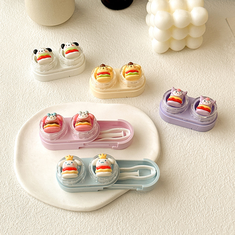 New Drawer Type Contact Lens Box for Boys and Girls Myopia Cartoon Eye Pupil Box Companion Box Portable Compact CT20