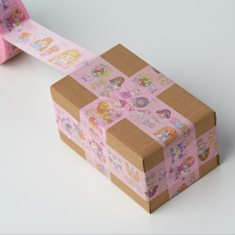 Thankyou cinta adhesiva de embalaje rosa, sello de red, cinta de sellado, cinta de impresión de dibujos animados, fabricante al por mayor