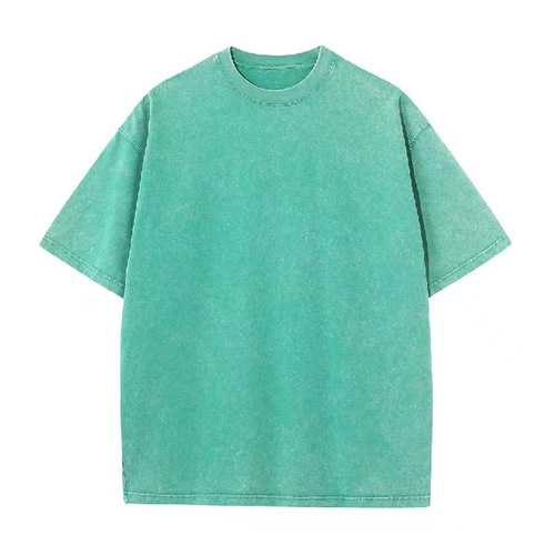 Create a heavy-duty street vintage distressed retro short-sleeve T-shirt for men and women, summer water-washed casual half-sleeve, custom production based on images.