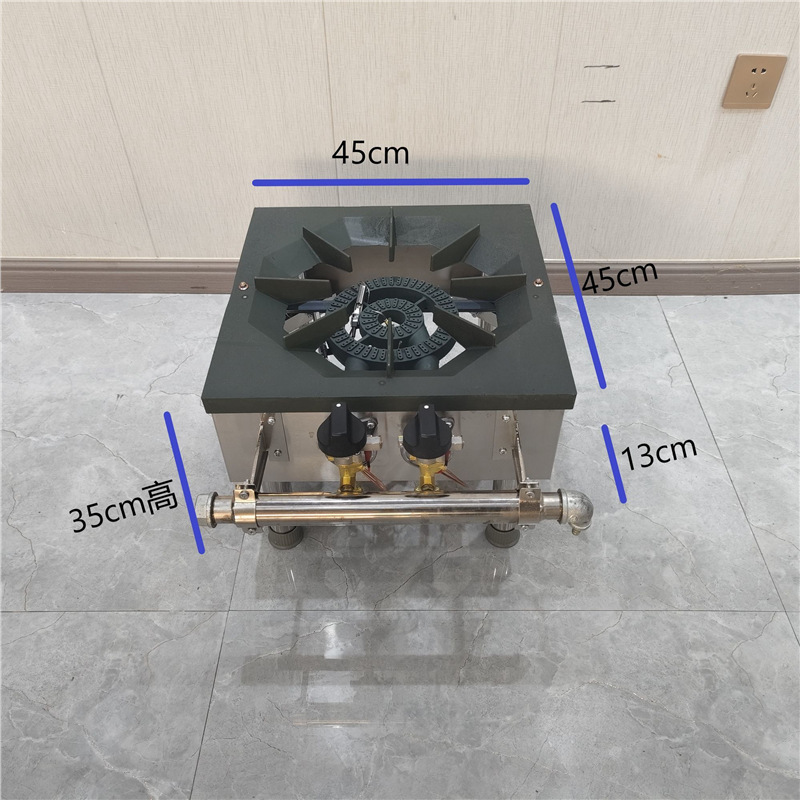 Protección contra el fuego comercial coreano de bajo contenido de aluminio de acero inoxidable de gas de ojo único y doble estufas de pies cortos para colgar sopa estufas cortas