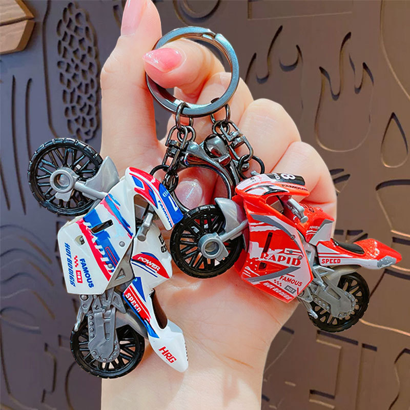 Cartoon simulation fashion cool motorcycle key chain bag pendant couple key chain bag ornaments small gifts wholesale