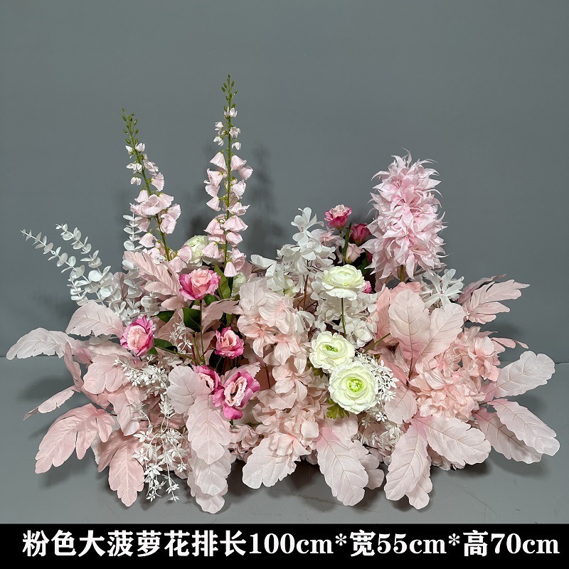 Flor de la boda de la flor Chiyeya rosa roja fila de orquídeas fila de flores bosque escena de compromiso decoración de la boda fondo de decoración