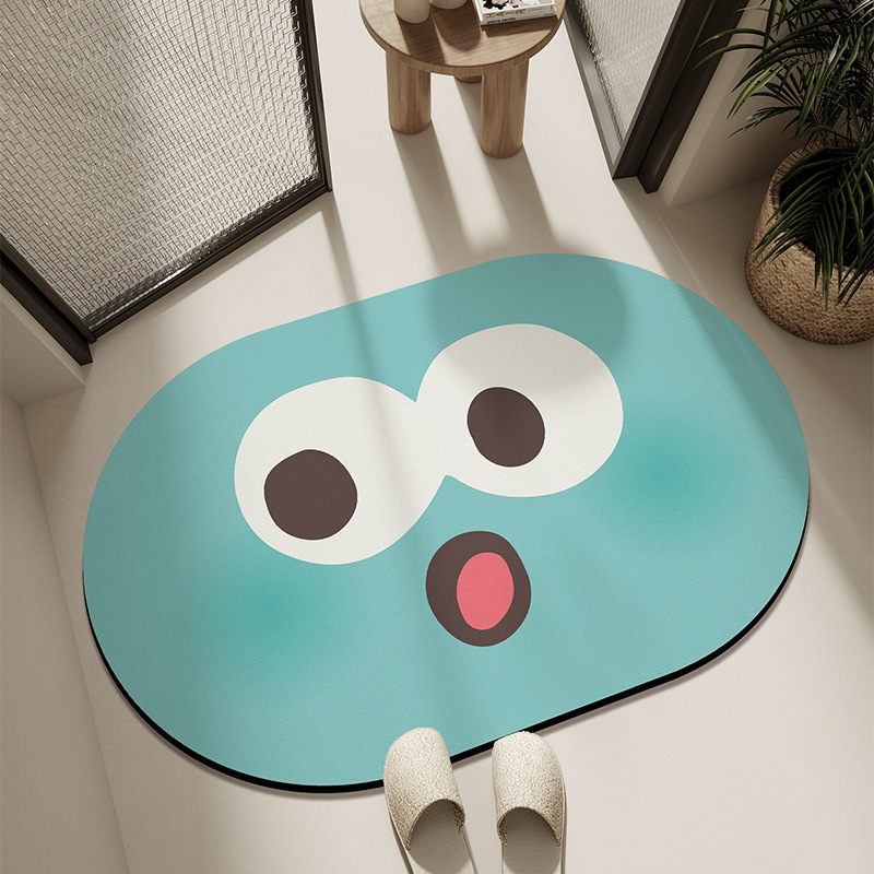 (2개) 욕실 흡수성 바닥 매트 규조류 진흙 샤워실 변기 문 미끄럼 방지 속건성 발 매트 표현 패키지 크리에이티브 카펫