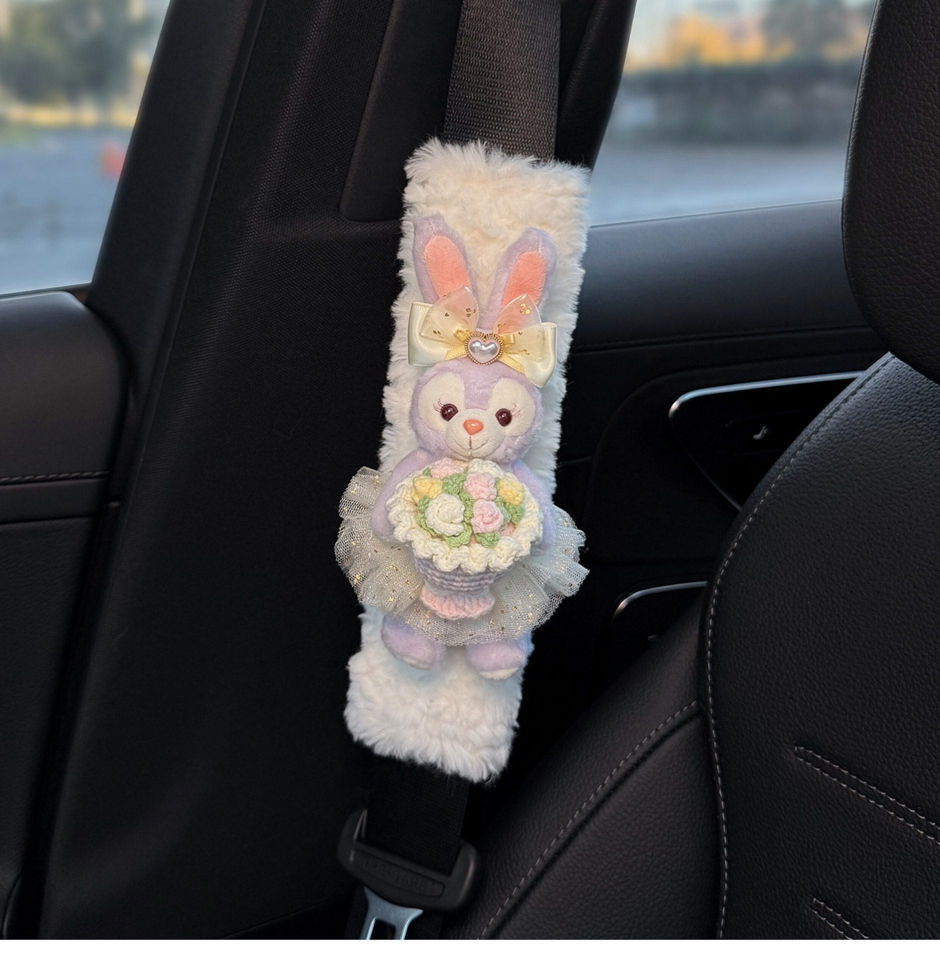 Cute Car Seatbelt Shoulder Pads for Women, Anti-Wear Clothing for a Couple, Featuring Linabell and Stellalou