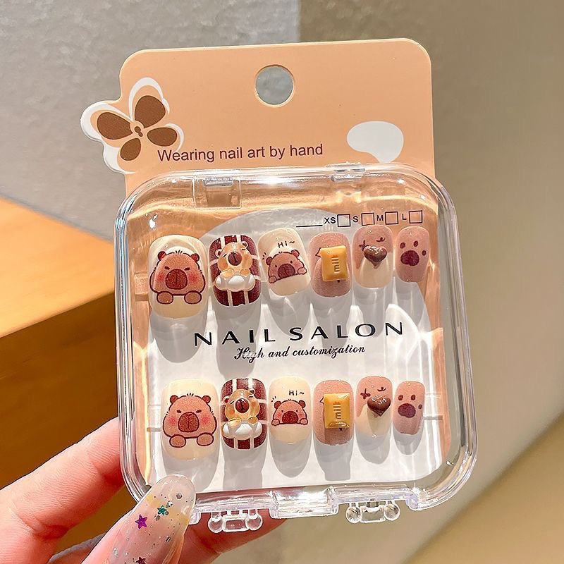 Niños dibujos animados estereoscópicos pegatinas de uñas niñas parches de uñas bebés desmontables impermeables uñas al por mayor