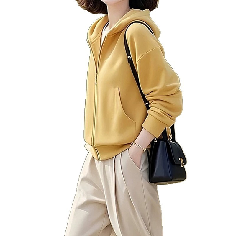 黄色连帽卫衣外套女2025秋季新款多巴胺穿搭独特超好看休闲上衣潮|undefined