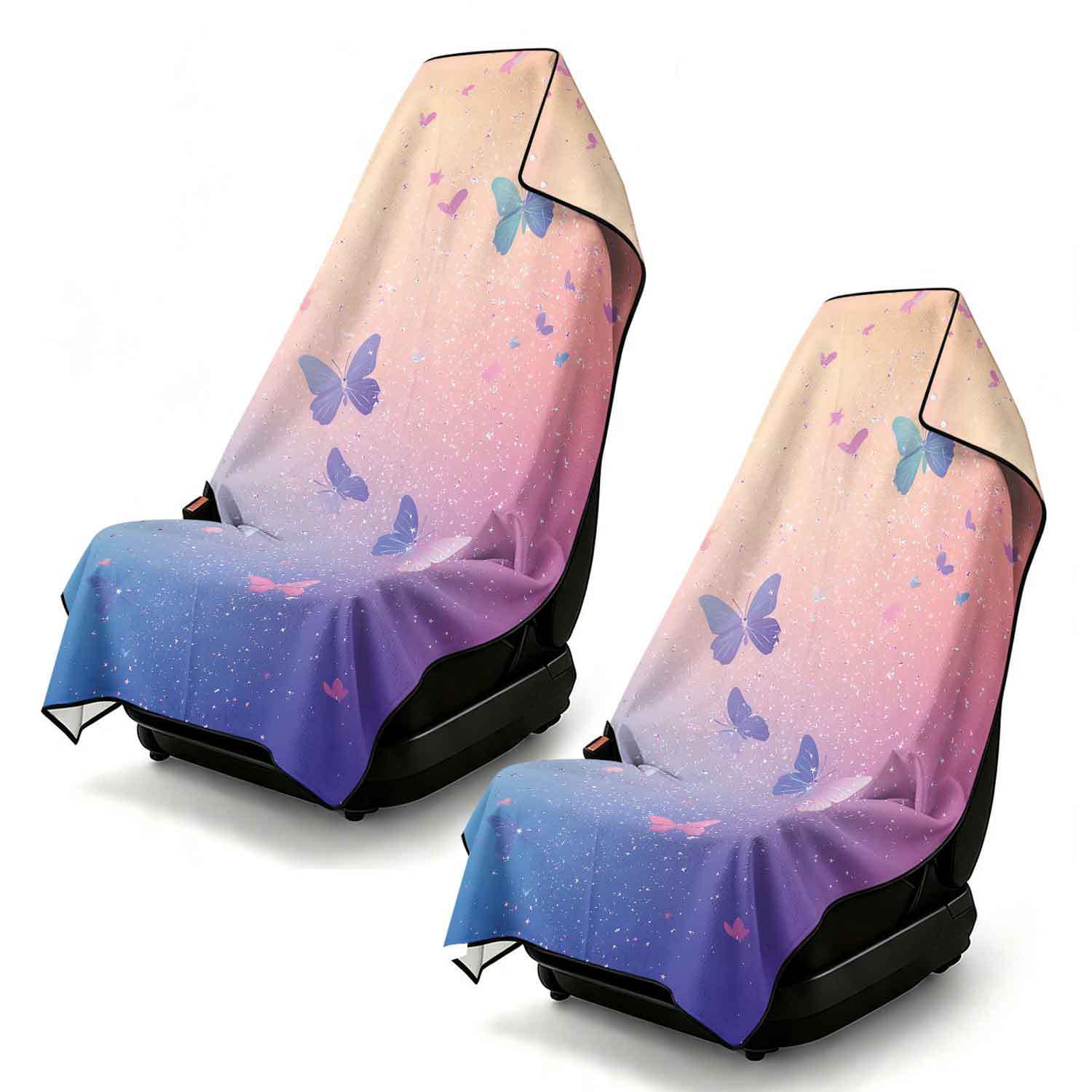 2-piece dual-use car seat cover, ultra-fine fiber, can be used as a beach towel, printed car protective seat cover 6