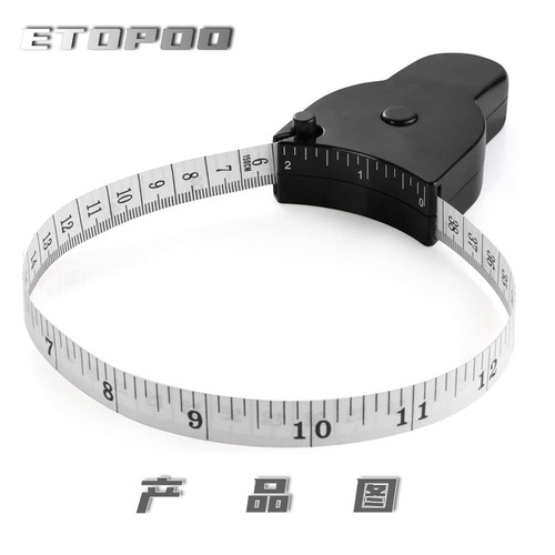 ETOPOO boutique recommendation 1.5M metric and inch BMI tape measure health ruler handle tape measure white tape