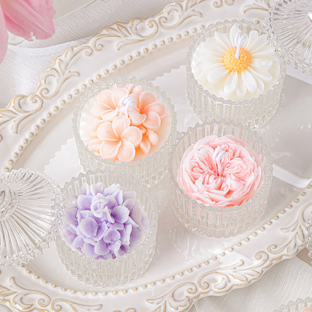 Regalo aromaterapia vela taza creativa hecha a mano flor fragancia regalo mano regalo al por mayor aromaterapia vela adornos