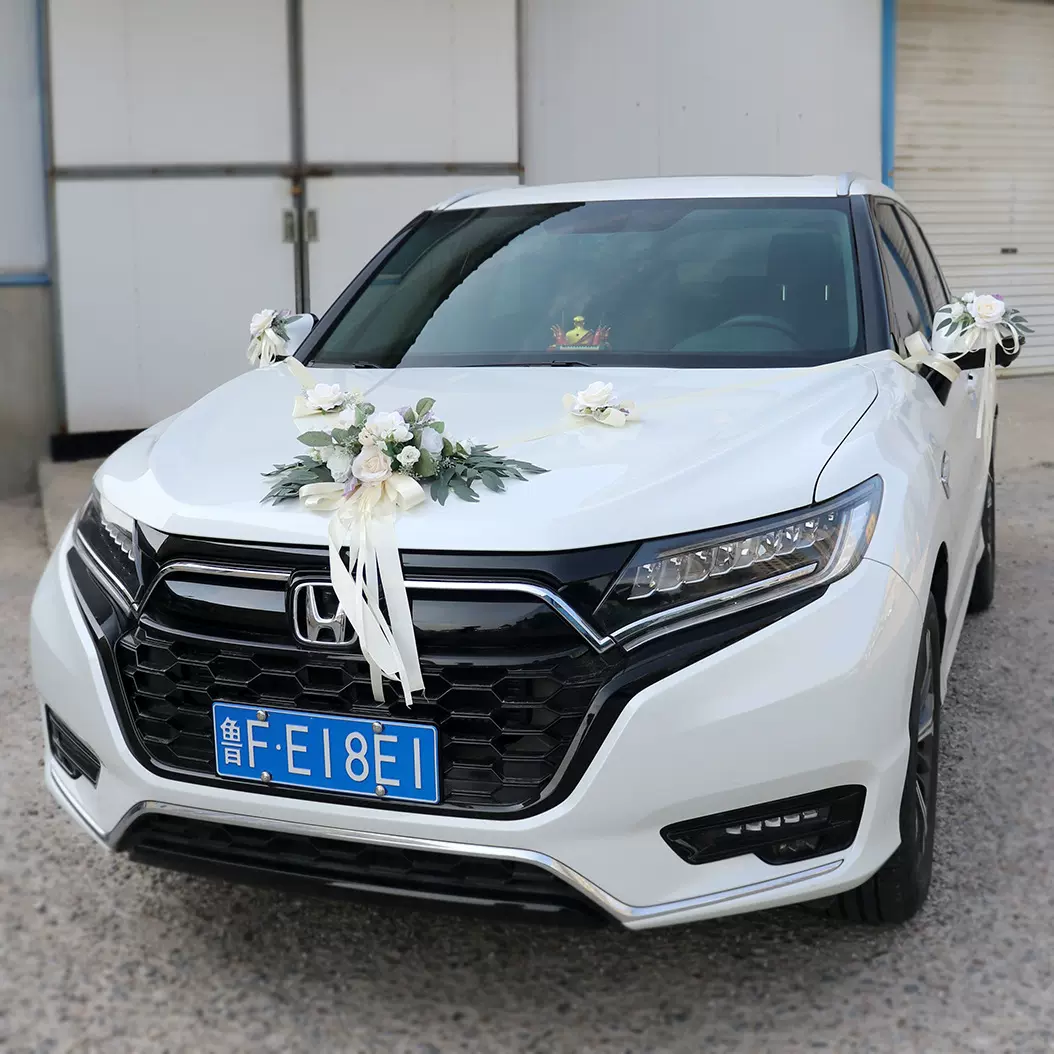 跨境婚车装饰主婚车花森系婚礼副车车队后视镜门把手婚庆布置用品