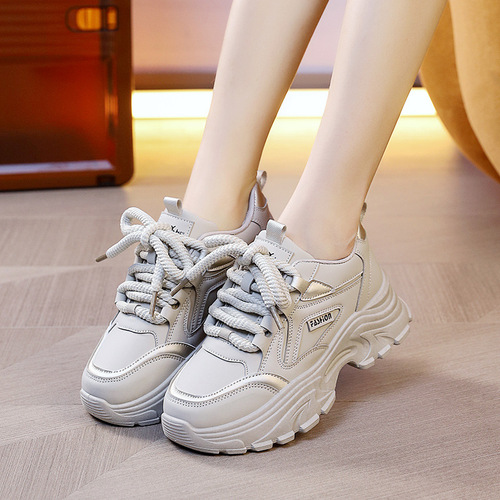 Father's Shoes Women's Ins Trend 2025 Spring Versatile Retro Sports Casual Shoes Thick Sole Women's Shoes 8821