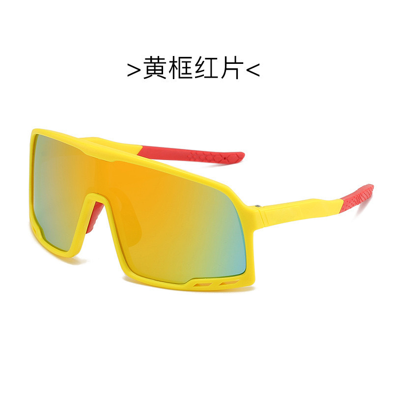 Gafas de ciclismo de moda transfronterizas, gafas deportivas de esquí al aire libre, gafas de sol de montura grande de una pieza, gafas de sol de mercurio reflectantes de colores
