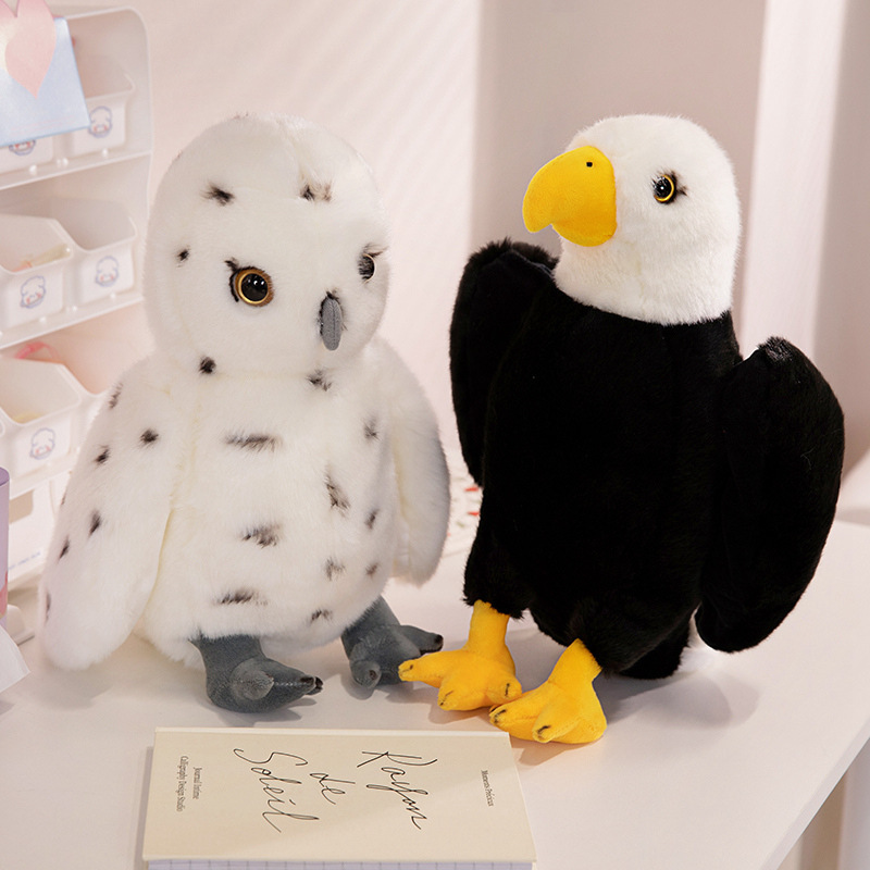 Simulación transfronteriza águila búho juguetes de peluche lindos pájaros muñecas decoración de la sala de estar para niños pacificadores muñecas