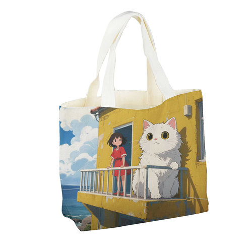 Canvas bag pattern portable canvas bag custom logo shopping diagonal single-shoulder bag blank canvas bag in stock