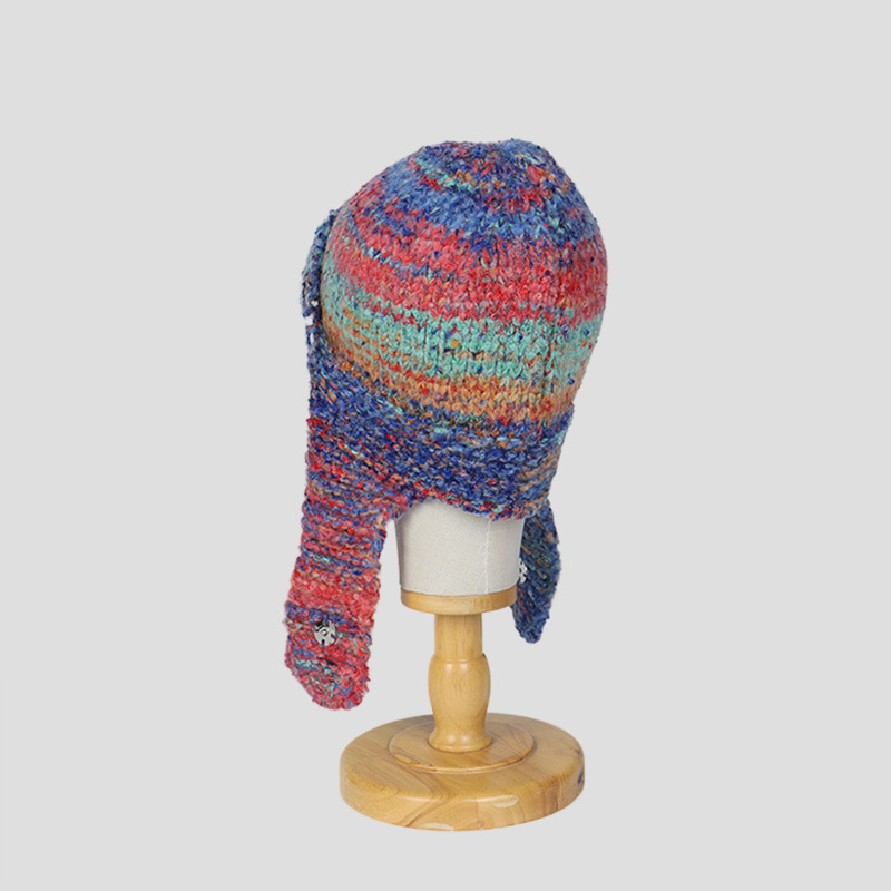 Mixed Color Wool Knitted Ear Protection Hat 5
