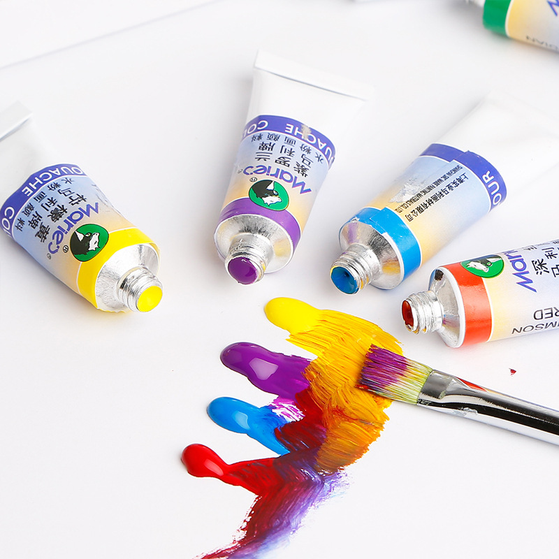 Marley gouache pintura traje 12 colores 18 colores 24 colores 7612 7618 7624 caja de pintura